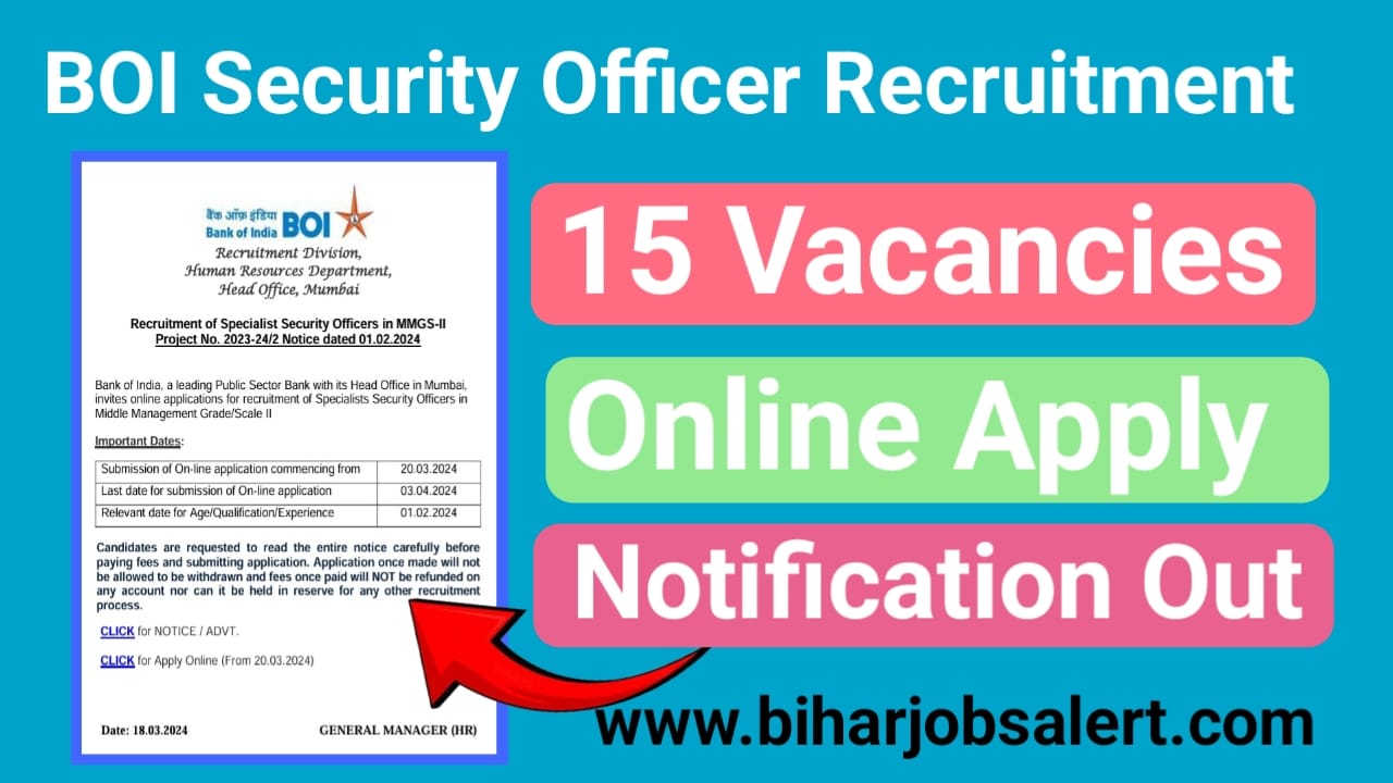 BOI Security Officer Recruitment 2024